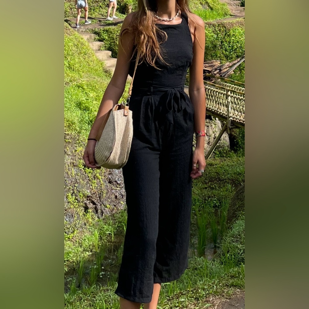 Elegant Black backless jumpsuit